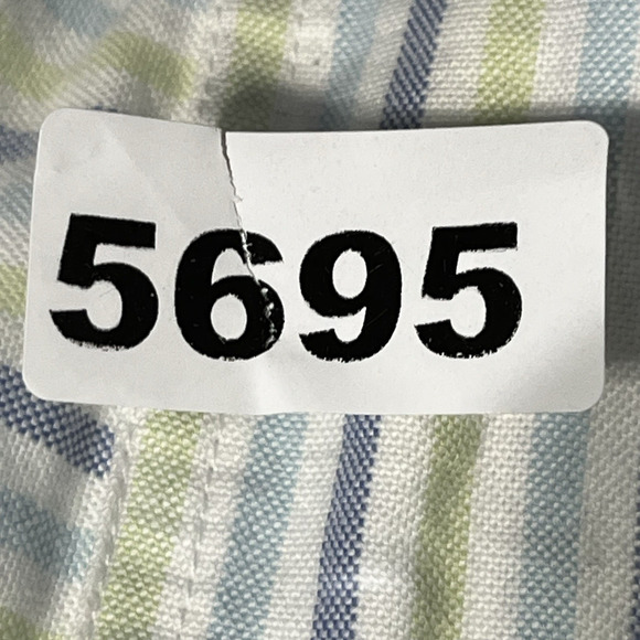 LL Bean Oxford Shirt Womens Large Pastel Striped Cotton Button Down Collar - Picture 12 of 12